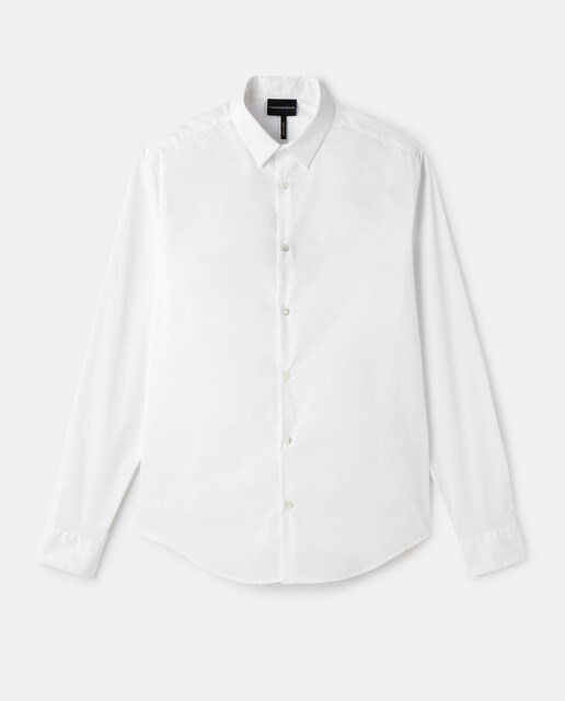 Camisa de hombre Emporio Armani slim lisa blanca
