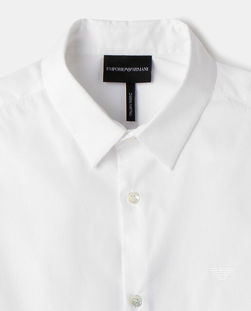 Camisa de hombre Emporio Armani slim lisa blanca