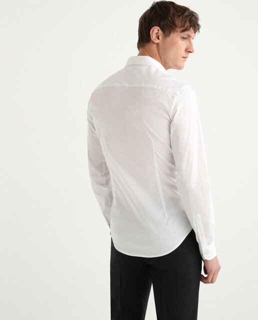 Camisa de hombre Emporio Armani slim lisa blanca