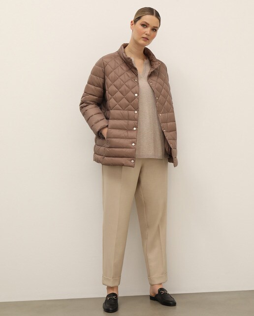 Parka corta acolchado combinado