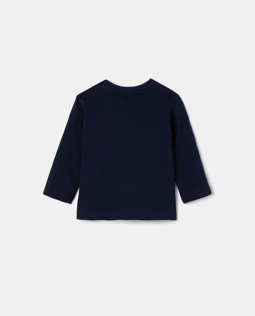Camiseta bebé niño manga larga azul dino