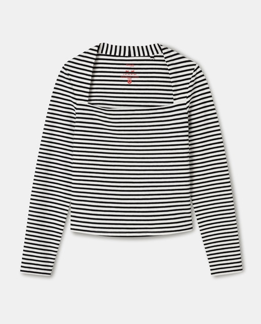 Camiseta de mujer escote cuadrado rayas