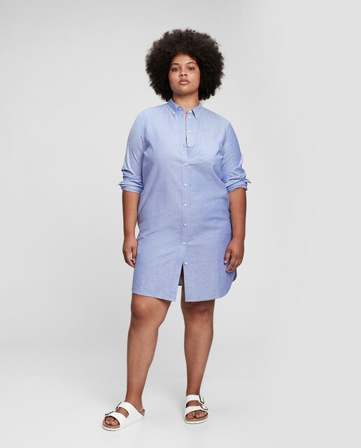 Vestido camisero con manga larga