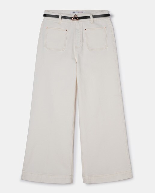 Pantalón culotte bolsillos cinturón