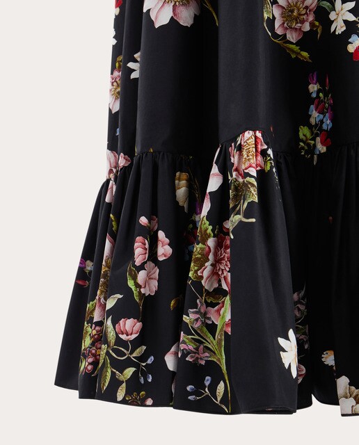 Vestido midi de seda estampado
