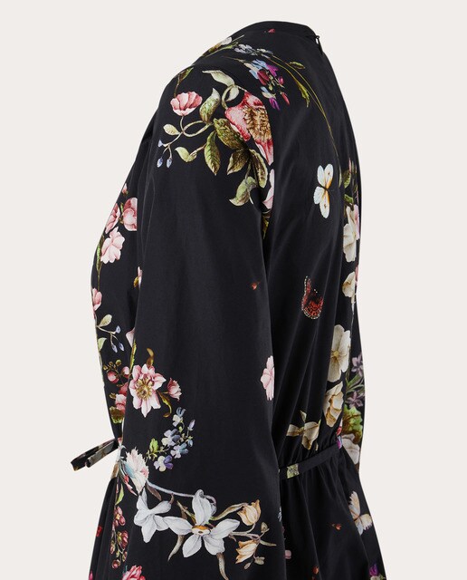 Vestido midi de seda estampado