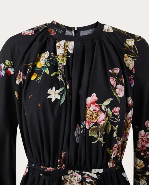 Vestido midi de seda estampado