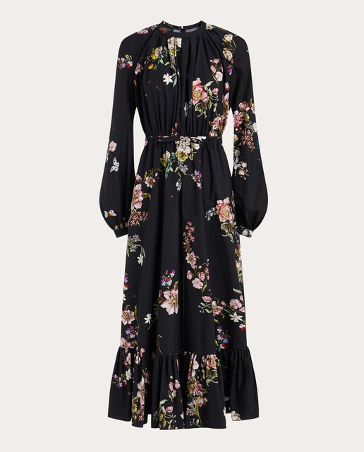 Vestido midi de seda estampado