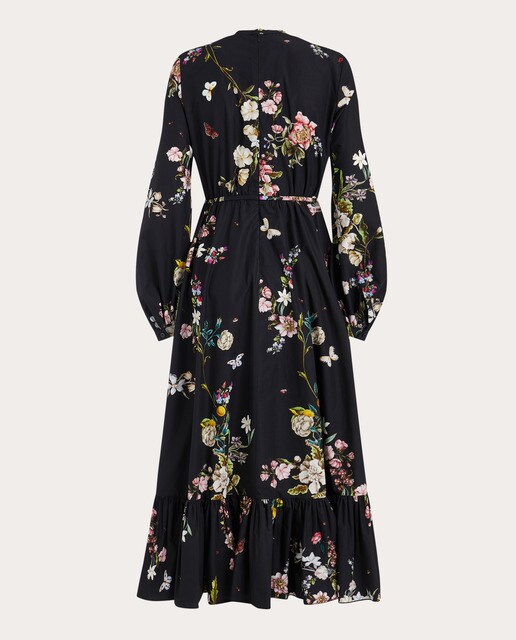 Vestido midi de seda estampado