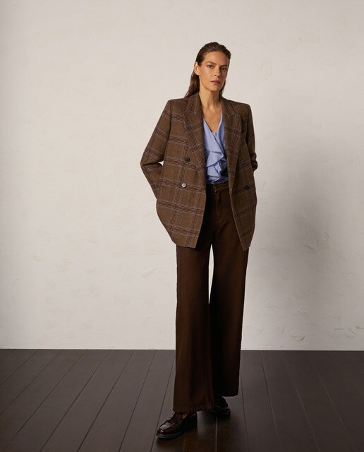 Blazer cuadros doble botonadura Boho Collection