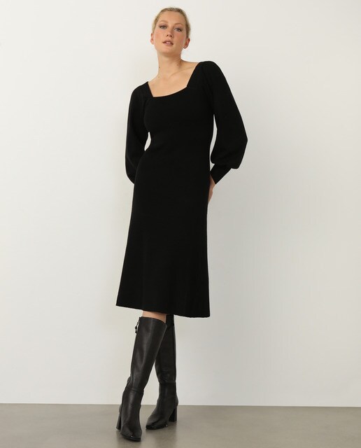 Vestido midi canalé
