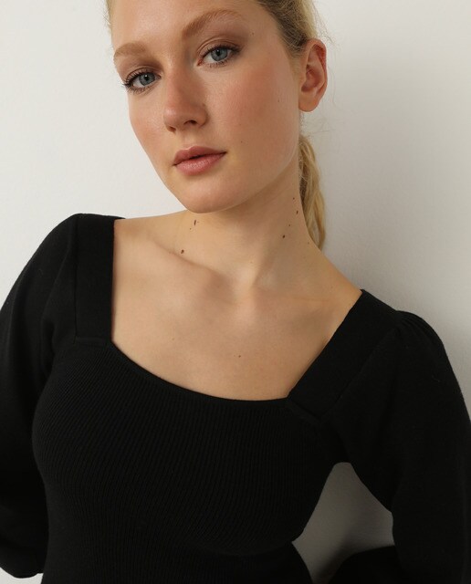 Vestido midi canalé