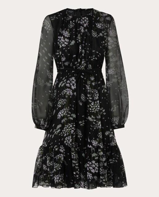 Vestido corto de seda estampado
