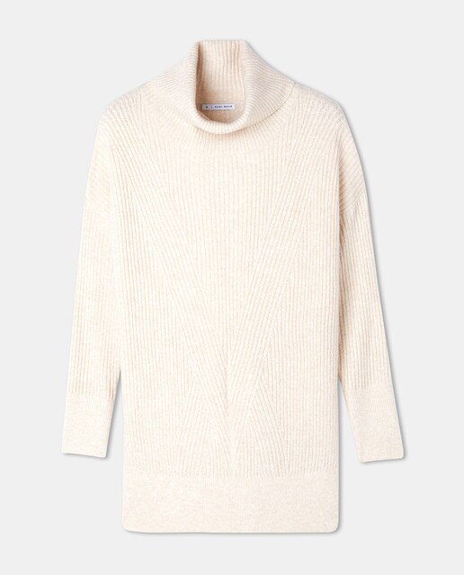Jersey largo de mujer con cuello cisne