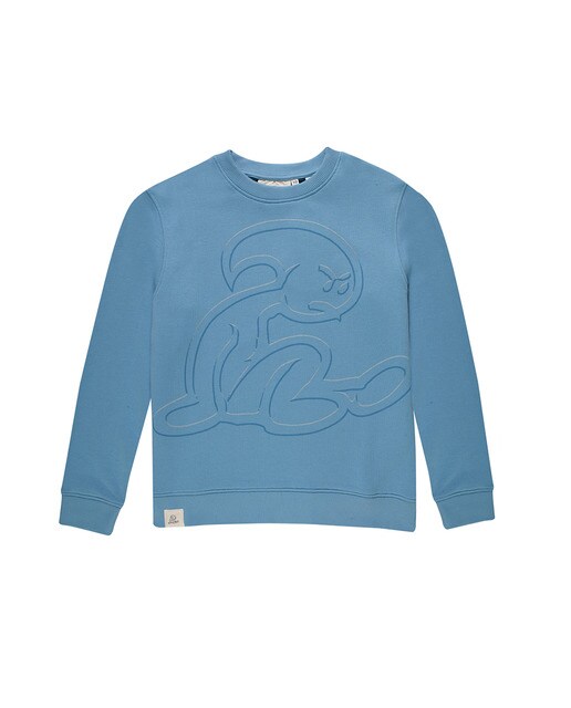 Sudadera de niño con cuello redondo en color azul