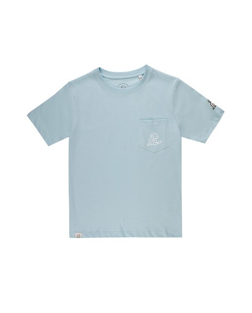 Camiseta de niño con cuello redondo cielo