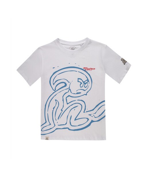 Camiseta de niño con cuello redondo en color