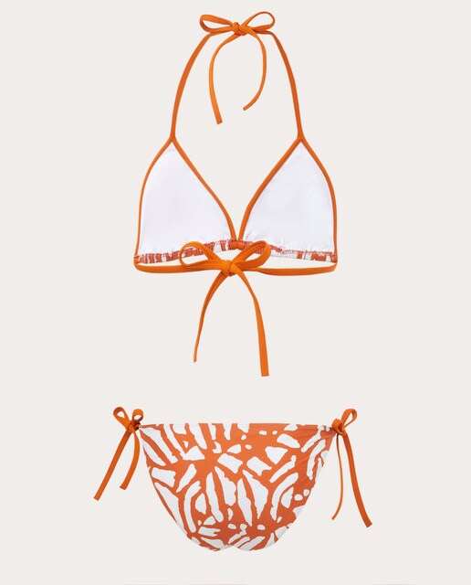 Top bikini de triángulo y braguita bikini