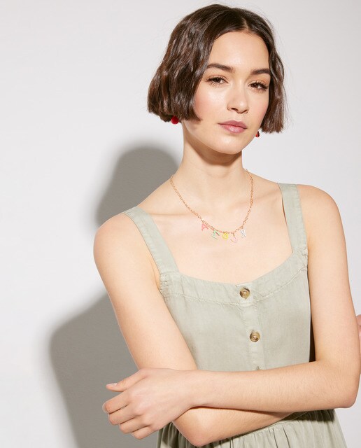 Vestido de tirantes con volante