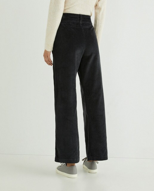 Pantalón pana mujer doble botón