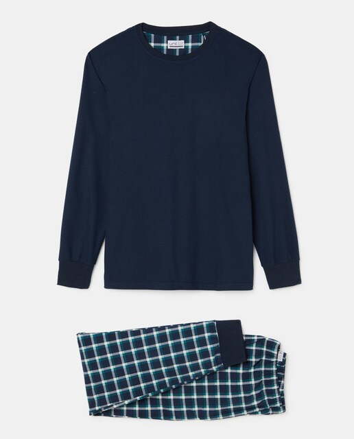 Pijama micro polar fino de hombre con puños