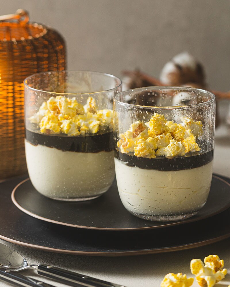 Mousse Cheesecake de Caramelo com Pipocas Mousse Cheesecake de Caramelo com Pipocas
