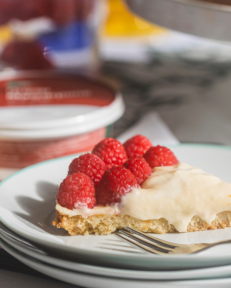 Tarte de framboesa e mascarpone Tarte de framboesa e mascarpone