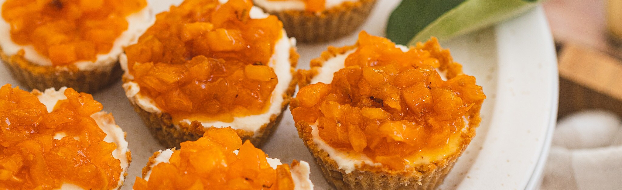 Mini cheesecakes de nêspera Mini cheesecakes de nêspera