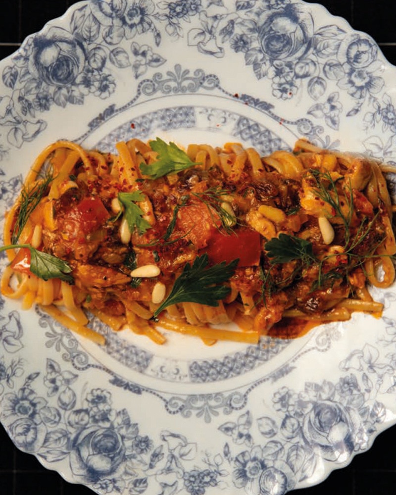 Spaghetti com «Ragu» de Sardinha Spaghetti com «Ragu» de Sardinha