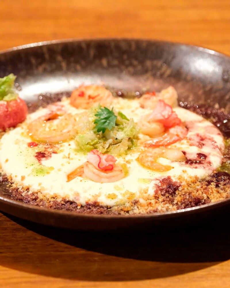 Puré de Pastinaca com Camarão Puré de Pastinaca com Camarão