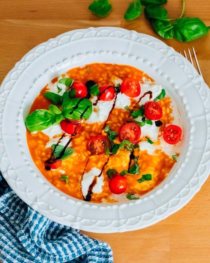 Risotto de Tomate e Mozzarella Risotto de Tomate e Mozzarella