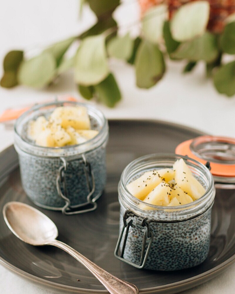 Pudim de Chia com Ananás Pudim de Chia com Ananás