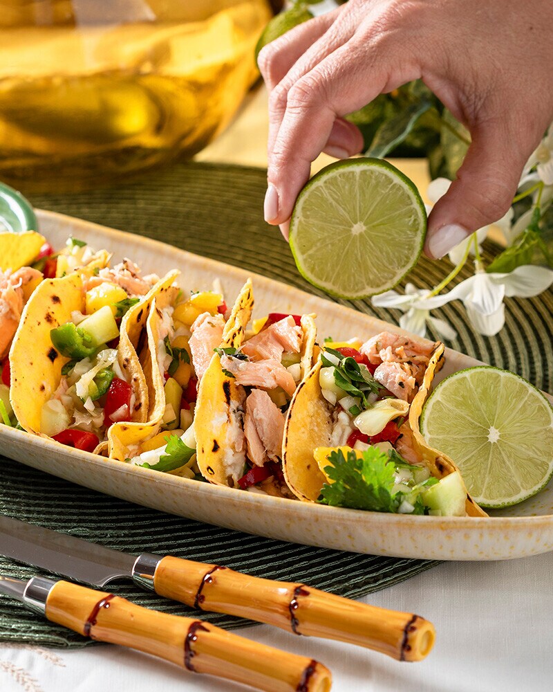 Tacos de Salmão Tacos de Salmão