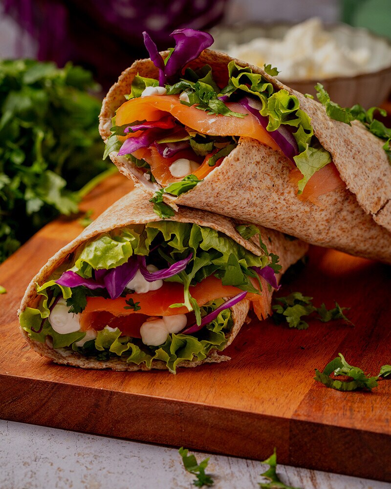 Wrap de Queijo Creme e Salmão Fumado Wrap de Queijo Creme e Salmão Fumado