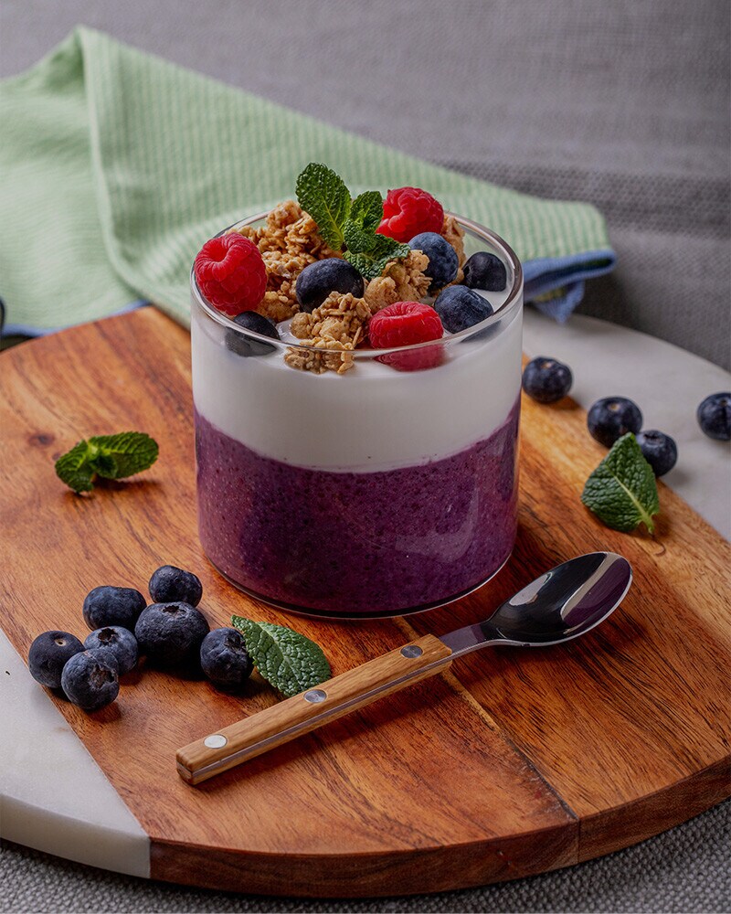 Mousse de Chia e Mirtilo Mousse de Chia e Mirtilo