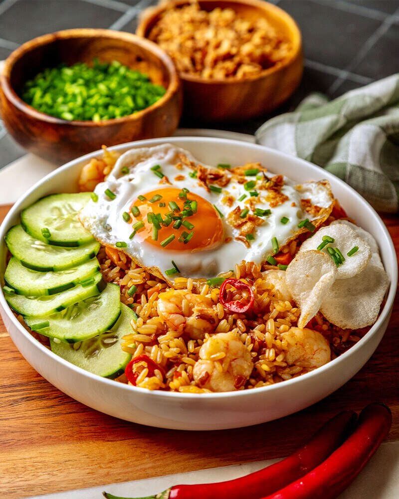 Nasi Goreng de Camarão Nasi Goreng de Camarão