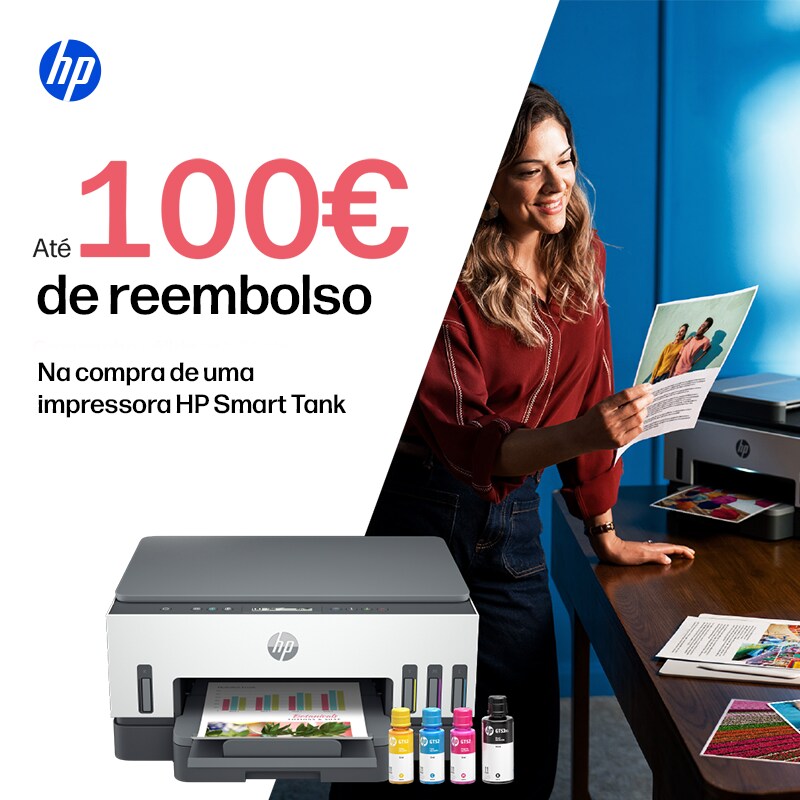 Campanha HP Reembolso Smart Tank - Até 100€ de Reembolso Campanha HP Reembolso Smart Tank - Até 100€ de Reembolso