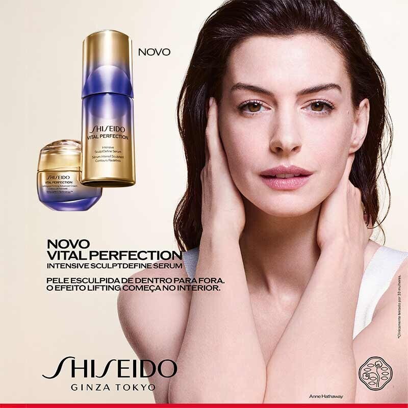 Descubra Vital Perfection Intensive SculptDefine de Shiseido, o novo sérum efeito lifting para o rosto e pescoço. Descubra Vital Perfection Intensive SculptDefine de Shiseido, o novo sérum efeito lifting para o rosto e pescoço.
