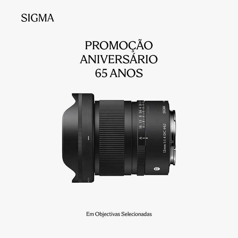 Campanha Sigma 65º Aniversário - Compre uma objetiva Sigma, modelos elegíveis, e obtenha até 200€ de desconto através dos códigos promocionais. Campanha Sigma 65º Aniversário - Compre uma objetiva Sigma, modelos elegíveis, e obtenha até 200€ de desconto através dos códigos promocionais.