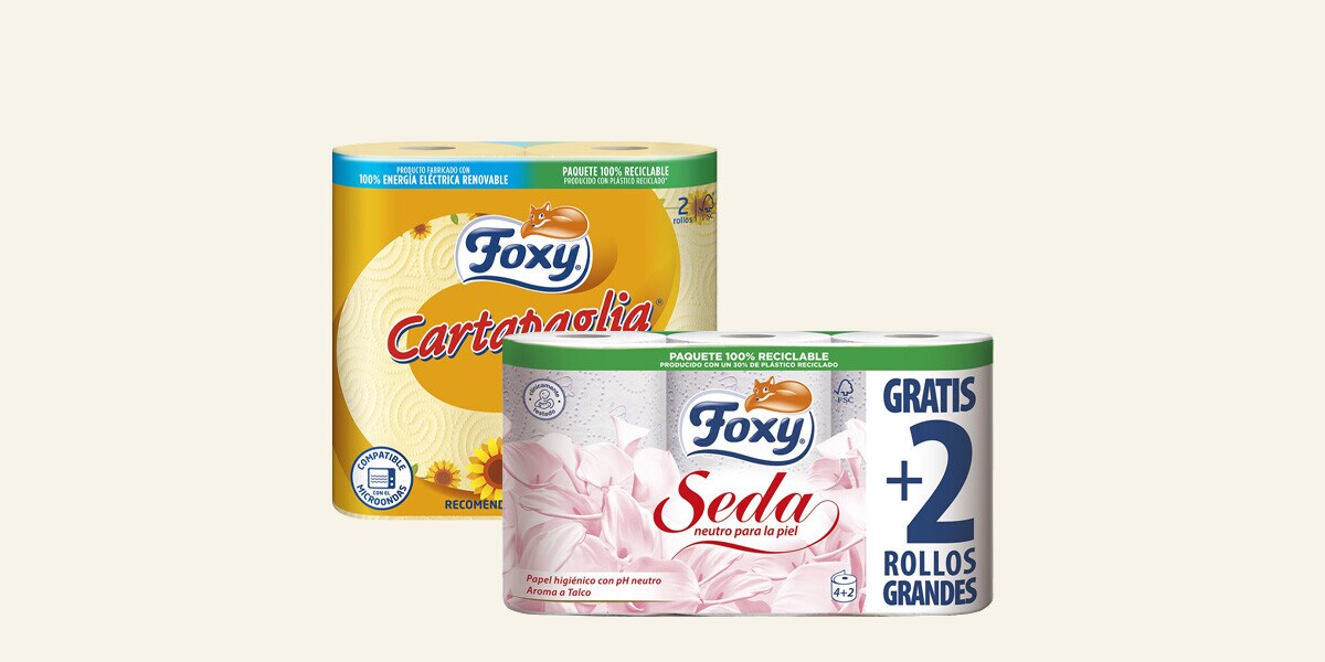 Papel higiénico, cocina y pañuelos Foxy Papel higiénico, cocina y pañuelos Foxy