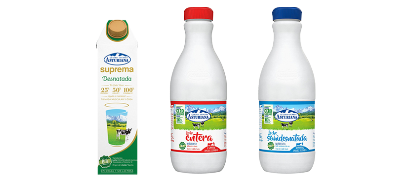 Asturiana Leche entera, semidesnatada y desnatada Asturiana Leche entera, semidesnatada y desnatada