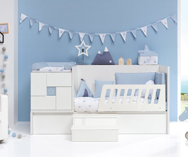 Inspire-se na sugestão do El Corte Inglés Online, para criar o quarto do bebé ao estilo Clip. Inspire-se na sugestão do El Corte Inglés Online, para criar o quarto do bebé ao estilo Clip.