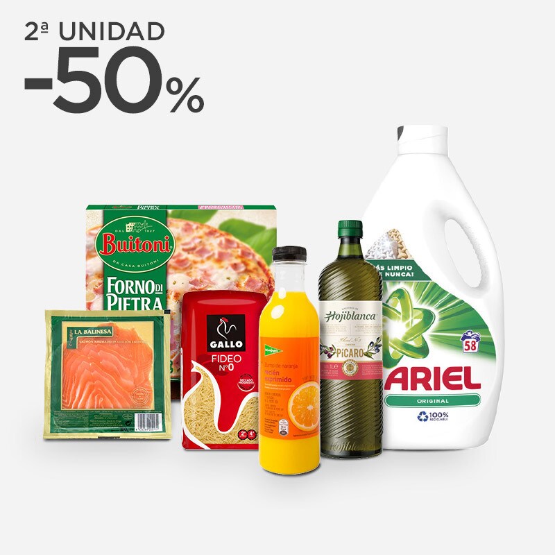 Supermercado - 2ª unidad en una selección de productos Supermercado - 2ª unidad en una selección de productos
