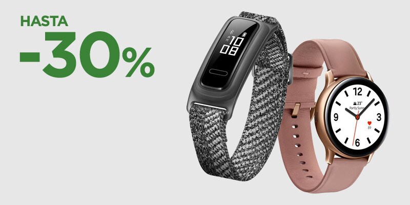 SMARTWTACHES Y PULSERAS DE ACTIVIDAD HASTA -30% SMARTWTACHES Y PULSERAS DE ACTIVIDAD HASTA -30%