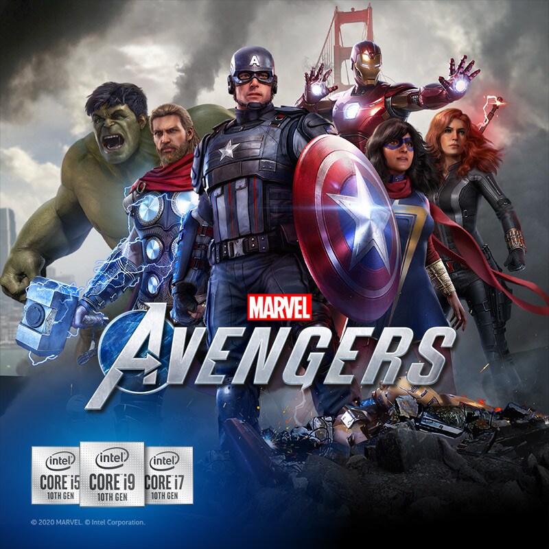 Consigue Marvel's Avengers con la compra de un ordenador gaming con procesador Intel Core i5, i7 o i9 de 9ª o 10ª generación Consigue Marvel's Avengers con la compra de un ordenador gaming con procesador Intel Core i5, i7 o i9 de 9ª o 10ª generación