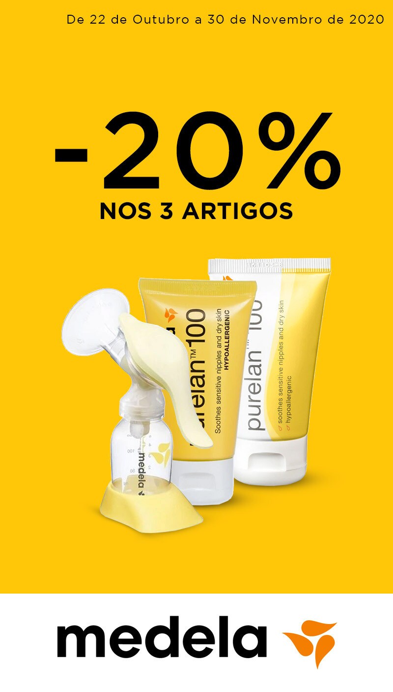 Aproveite o desconto de 20% num selecção de artigos da Medela, até 30 de Novembro, Aproveite o desconto de 20% num selecção de artigos da Medela, até 30 de Novembro,