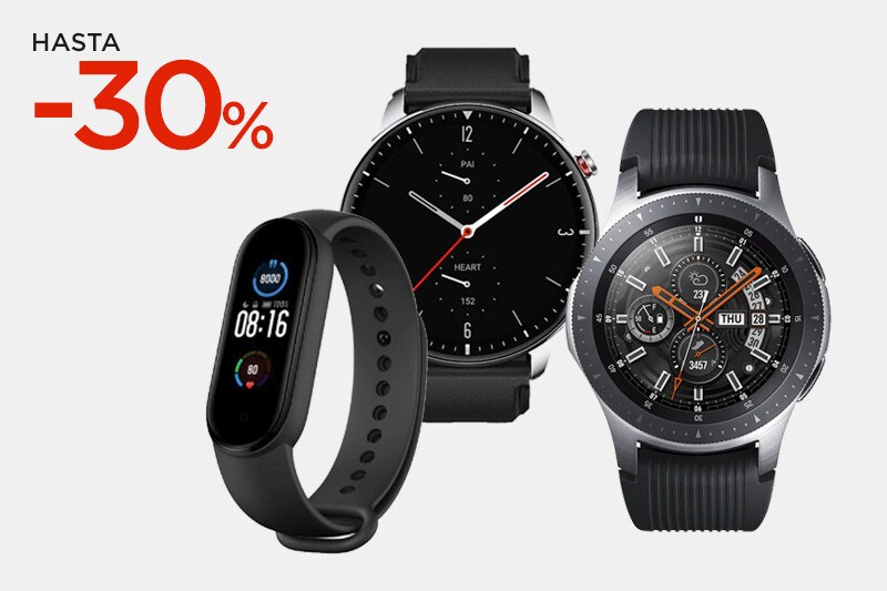 OFERTAS EN SMARTWATCHES Y PULSERAS DE ACTIVIDAD HASTA -30% OFERTAS EN SMARTWATCHES Y PULSERAS DE ACTIVIDAD HASTA -30%