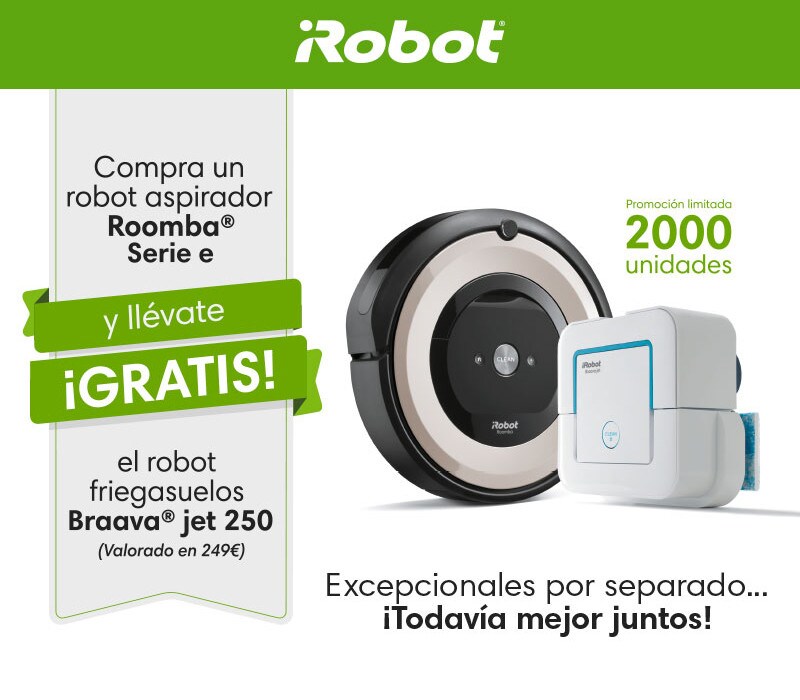 IROBOT SERIE 5 CON REGALO DE ROBOT FRIEGASUELOS IROBOT BRAAVA JET 250 IROBOT SERIE 5 CON REGALO DE ROBOT FRIEGASUELOS IROBOT BRAAVA JET 250