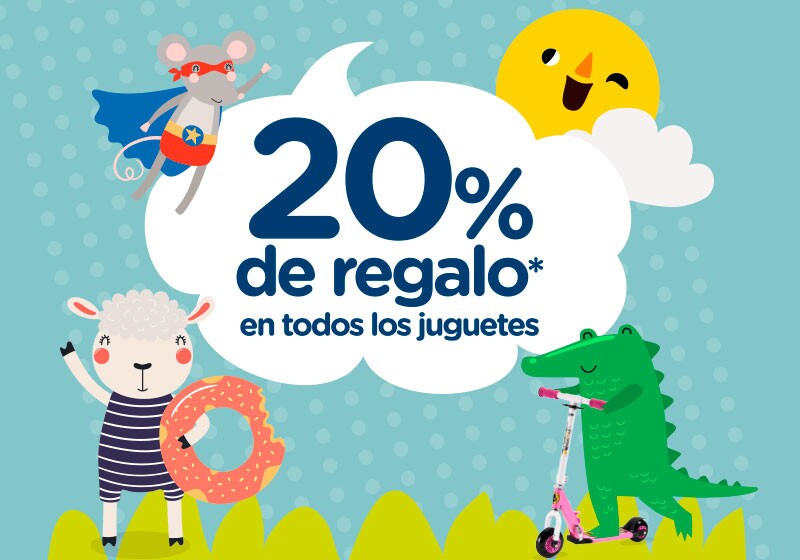 Todos los juguetes con 20% de regalo Todos los juguetes con 20% de regalo