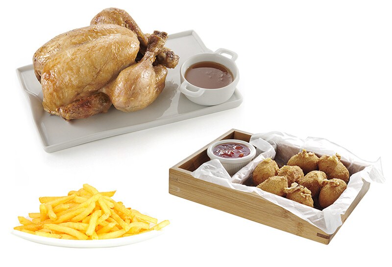 Combo pollo croquetas y patatas Combo pollo croquetas y patatas